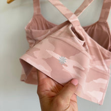 Load image into Gallery viewer, Athleta Warrior Longline Printed Bra Pink Camo S