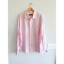 Load image into Gallery viewer, Vineyard Vines Linen Embroidered Long Sleeve Button Up Shirt Pink XXL