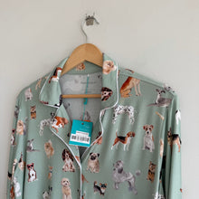 Load image into Gallery viewer, Posh Peanut Luxe Posh Puppies Long Sleeve Pajama Top Green L NWT
