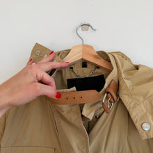 Load image into Gallery viewer, Belstaff Zip Up Utility Long Waxed Field Jacket British Khaki