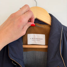Load image into Gallery viewer, J. Hilburn Highlander Light Puffer Leather Collar Jacket Navy 2XL