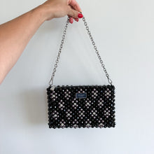 Load image into Gallery viewer, Kate Spade Purl Flower Beaded Purl Mini Shoulder Bag Black NWT
