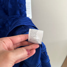 Load image into Gallery viewer, Tadashi Shoji Embroidered Lace Blouson Waist Dress Marna Blue 8