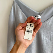 Load image into Gallery viewer, Express Cami Strap V-Neck Tank Silver L NWT