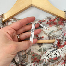 Load image into Gallery viewer, Anthropologie Feather Bone Elena Floral Print Lace Sheer Blouse Cream/Red 8