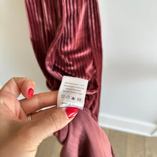 Load image into Gallery viewer, Baltic Born Andi Ribbed Velvet Short Sleeve Maxi Wrap Dress Dark Rose S