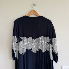 Load image into Gallery viewer, Anthropologie Bel Kazan Kimono Resort Swim Cover-up Navy White Dot L NWT