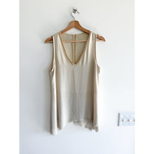 Load image into Gallery viewer, Rag & Bone Sleeveless V-Neck High Low Hem Raw Edge Tank Top Cream L