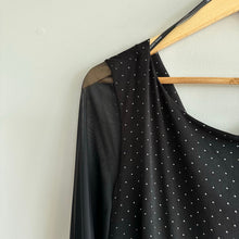 Load image into Gallery viewer, Frank Lyman Polka Dot Semi-Sheer Long Sleeve Mini Dress Black 14 NWT