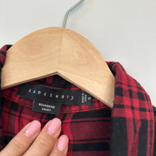 Load image into Gallery viewer, Sanctuary Plaid Snap Front Long Sleeve Shirt Red Black S