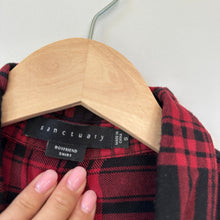 Load image into Gallery viewer, Sanctuary Plaid Snap Front Long Sleeve Shirt Red Black S