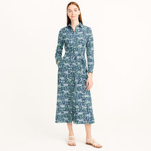 Load image into Gallery viewer, J. Crew Button Front Long Sleeve Midi Shirt Dress in Fauna Floral 00