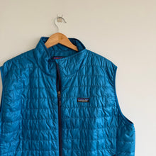 Load image into Gallery viewer, Patagonia Men's Nano Puff Center Front Full Zip Vest Balkan Blue XXL