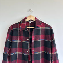 Load image into Gallery viewer, BB Dakota Had To Be Plaid Pattern Long Sleeve Collared Shacket Red/Black S