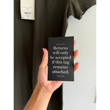 Load image into Gallery viewer, Pompander Place Short Sleeve Stretch Crewneck T-Shirt Dress Olive Green L NWT
