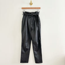 Load image into Gallery viewer, Lovers And Friends Zeal Leather High Rise Belted Paperbag Pants Black S