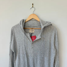 Load image into Gallery viewer, Chaser x Evereve Long Sleeve Snap Front Hoodie Sweatshirt Heathered Grey S NWT