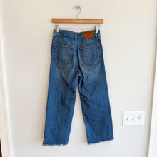 Load image into Gallery viewer, J. Crew Rayner High Rise Raw Hem Denim Wide Leg Jeans Blue 25