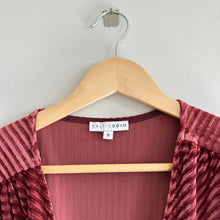 Load image into Gallery viewer, Baltic Born Andi Ribbed Velvet Short Sleeve Maxi Wrap Dress Dark Rose S