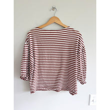 Load image into Gallery viewer, Nation LTD Sandra Boat Neck Organic Cotton Top Rust White S