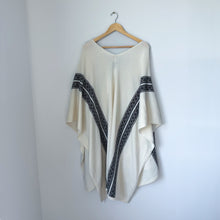 Load image into Gallery viewer, Kujten Cape Liv 2-Threads Cashmere Fringed Open Front Cape Sweater Beige OS NWT
