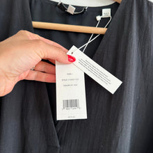 Load image into Gallery viewer, Vince V-Neck Cotton Sleeveless Belted Midi Dress Black Large NWT