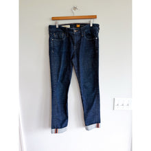 Load image into Gallery viewer, Anthropologie Pilcro Mid Rise Letterpress Stet Denim Jeans Dark Wash 30