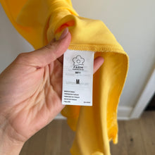Load image into Gallery viewer, Farm Rio Yellow Piping Cut-Out Balloon Sleeve Midi Dress M NWT
