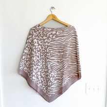 Load image into Gallery viewer, Barefoot Dreams CozyChic Ultra Lite Ocean Breeze Poncho in Faded Rose Animal OS