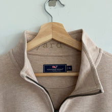 Load image into Gallery viewer, Vineyard Vines Saltwater Quarter Zip Mock Neck Pullover Sweater Tan Cream XL