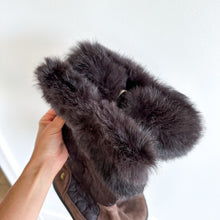 Load image into Gallery viewer, Coach Talen Suede Fur Cuff Boot Brown 8M