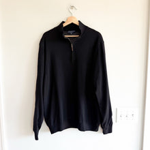 Load image into Gallery viewer, Fairway & Green Baruffa Merino Long Sleeve 1/4 Zip Windsweater Black XXL
