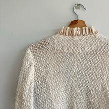 Load image into Gallery viewer, Vintage Ryu Ruffle Lace Bead Hook Closure Jacket Cream L