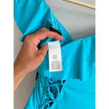 Load image into Gallery viewer, La Blanca Off Shoulder Ruffles Trim One Piece Swimwear Blue 12 NWT
