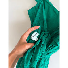 Load image into Gallery viewer, The Drop Tulsi Floral Eyelet Sleeveless Tie Back Dress Ultra Marine Green S NWT