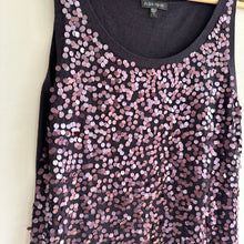 Load image into Gallery viewer, Eileen Fisher Merino Wool Sequin Sleeveless Tank Top Purple M