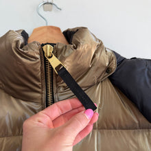 Load image into Gallery viewer, Athleta x Alicia Keys Golden Aura Zip Up Hooded Puffer Coat Metallic Brown S