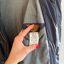 Load image into Gallery viewer, J. Hilburn Highlander Light Puffer Leather Collar Jacket Navy 2XL