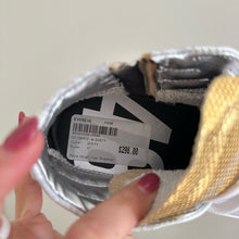 Load image into Gallery viewer, P448 Palm High Top Lace Up Round Toe Sneakers White/Gold 37