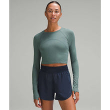 Load image into Gallery viewer, Lululemon Swiftly Tech Cropped Long-Sleeve 2.0 Activewear Top Green 6