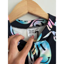 Load image into Gallery viewer, Deux Par Deux Smiley Face Girl Print Long Sleeve Thermal One Piece Black 7 NWT