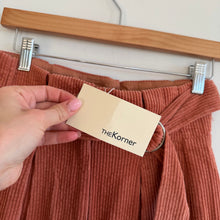 Load image into Gallery viewer, The Korner Corduroy Belted High Rise Pleated Wide Leg Pants 2 NWT