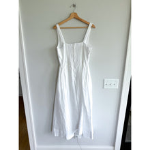 Load image into Gallery viewer, Quince Linen Corset Square Neck Sleeveless Midi Dress White M