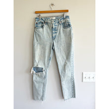 Load image into Gallery viewer, Abercrombie & Fitch The Skinny High Rise Denim Distressed Straight Jeans Blue 30