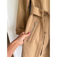 Load image into Gallery viewer, Express Double-Breasted Belted Outdoor Casual Trench Coat Brown M NWT