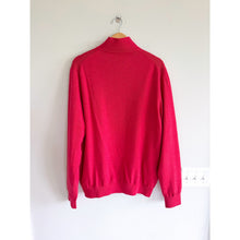 Load image into Gallery viewer, Fairway & Greene Baruffa Merino 1/4 Zip Long Sleeve Windsweater Raspberry Red XL