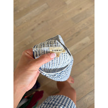 Load image into Gallery viewer, Donni Striped Pattern Strapless Cropped Top High Rise Wide Leg Pants Set Blue L