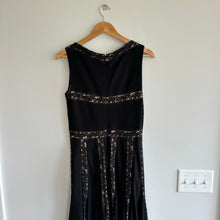 Load image into Gallery viewer, Tadashi Shoji Bateau Pintuck Jersey Lace Sleeveless Dress Black M