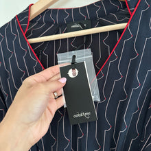 Load image into Gallery viewer, OTTOD'AME Patterned Long Sleeve V-Neck Midi Dress Navy 6