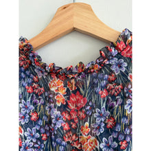 Load image into Gallery viewer, Misa Lillian Floral Pattern Ruffles Tiered Mini Dress Blue Red S